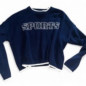 Sincerely Jules Navy Blue Sports Sweater